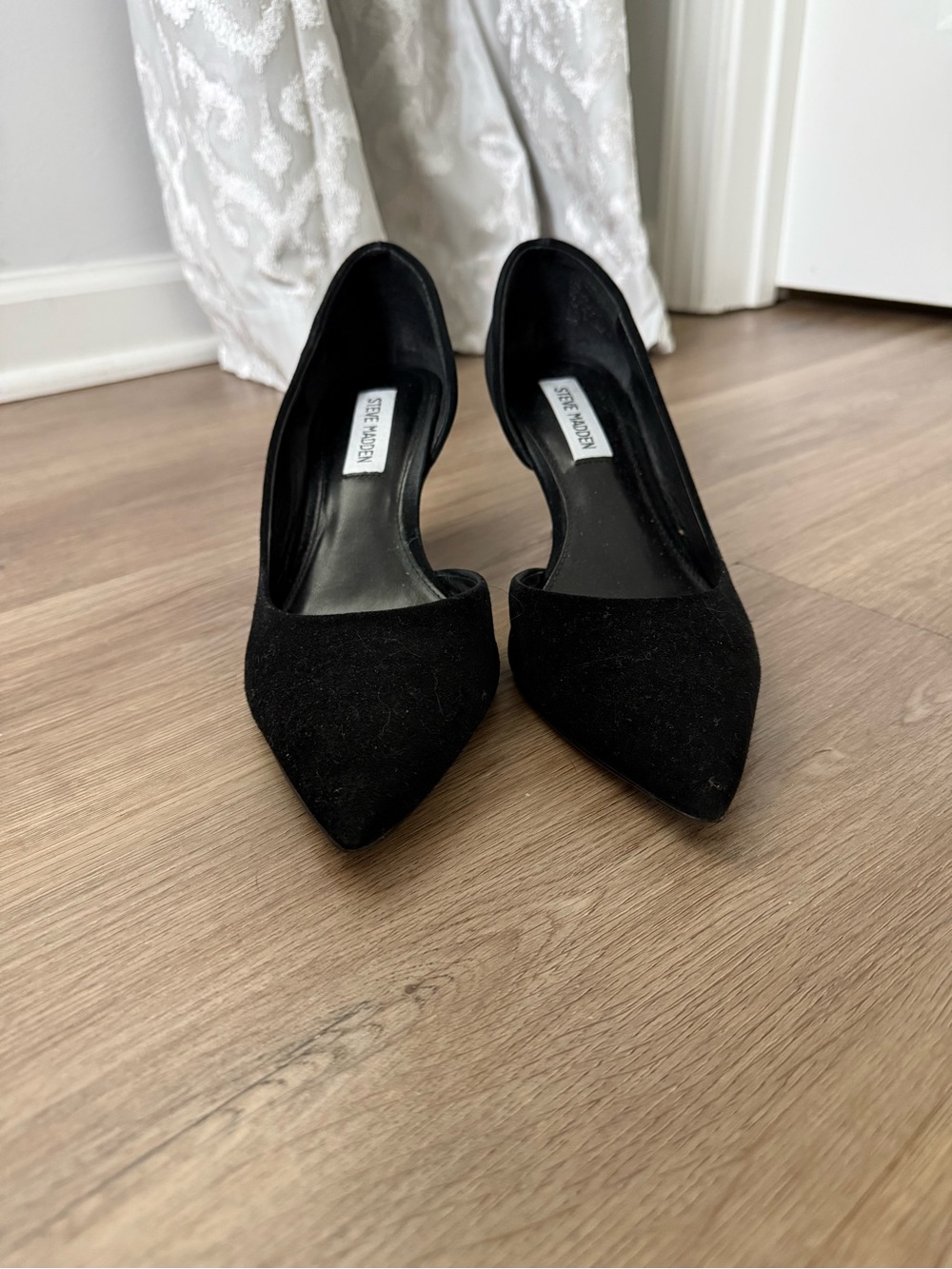 Steve Madden Black D’orsay Suede Pumps